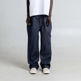 13.0oz straight leg denim jeans, indigo, front