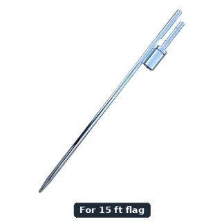 Ground spike with ball bearing for 15 ft flag